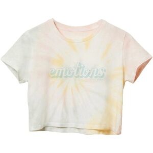 💖 5 for $25 💖 Pura Vida Emotions Print Crop Top Pastel Tie Dye Tee | Size Small